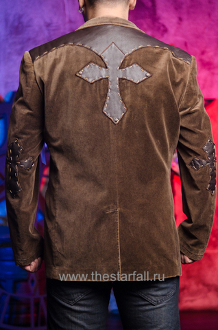 Affliction | Пиджак мужской Leather Cross AJ901 спина