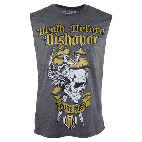 Майка DEATH BEFORE DISHONOR GOLD SLEEVELESS Grey Rush Couture