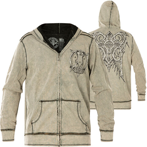 Affliction | Худи мужское Impulse Zip Hood A25276 перед и сзади