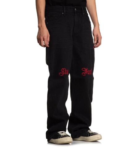 Affliction | Джинсы мужские Wide Leg Live Fast Black Jeans 110WL203 справа