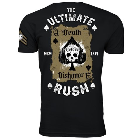 Rush Couture | Футболка мужская DEATH BEFORE DISHONOR GOLD MEN RC122 с надписями сзади