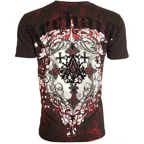 Archaic | Футболка мужская ACLE Black Burgundy AM965BLB от Affliction спина
