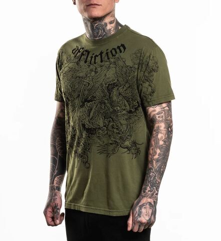 Affliction | Футболка мужская Angels Tee ML GREEN A27237 слева
