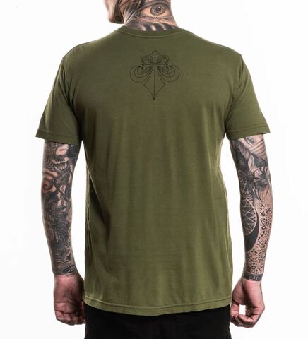 Affliction | Футболка мужская Angels Tee ML GREEN A27237 сзади