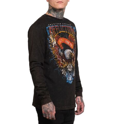 Affliction | Футболка мужская лонгслив Shredded Pavement LS Tee A26819 справа