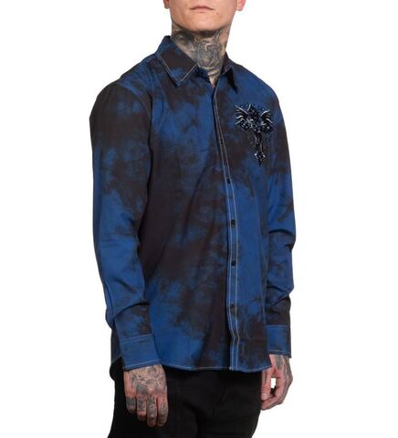 Affliction | Рубашка мужская Naples LS Shirt 110WV908 справа
