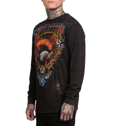 Affliction | Футболка мужская лонгслив Shredded Pavement LS Tee A26819 слева