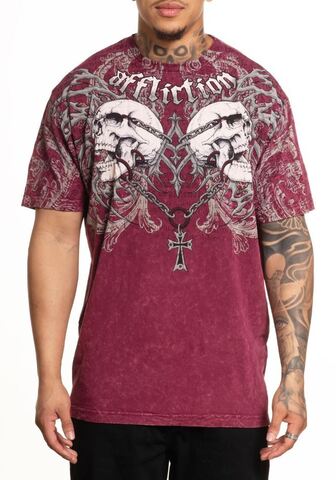 Футболка Collapse Tee BURGANDY LAVA WASH Affliction
