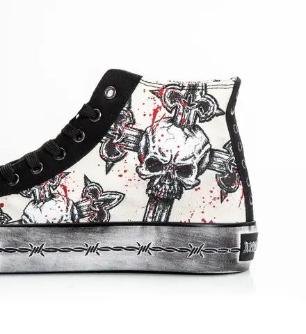 Affliction | Кеды мужские Cross Hi-Top Shoe A30042 принт слева
