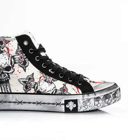 Affliction | Кеды мужские Cross Hi-Top Shoe A30042 принт справа