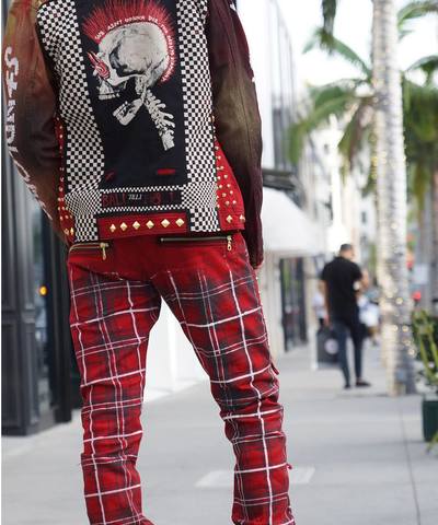 The Saints Sinphony | Джинсы мужские RED PLAID JEAN SG370 сзади