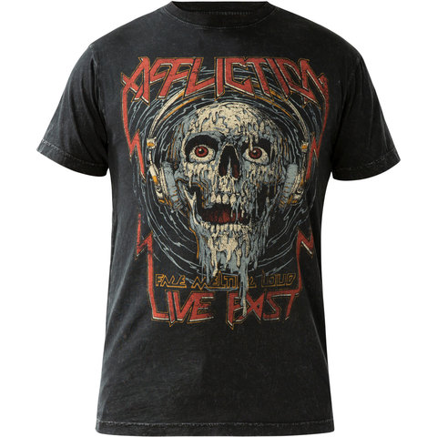 Affliction | Футболка двусторонняя мужская FACE MELTING LOUD A22257 обратная сторона перед