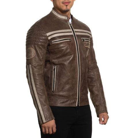 Affliction | Куртка кожаная мужская Black Skull Jacket 110OW414 справа