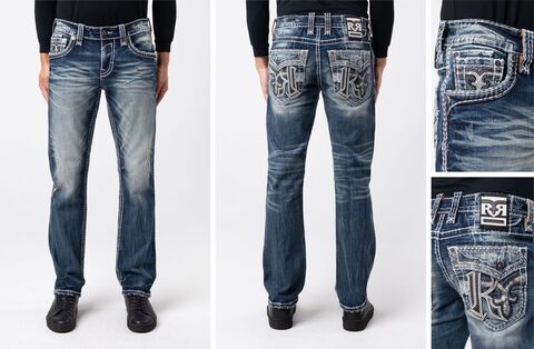 Rock Revival | Джинсы мужские TOBY J200 STRAIGHT 32" RP3829J200R перед, сзади и детали