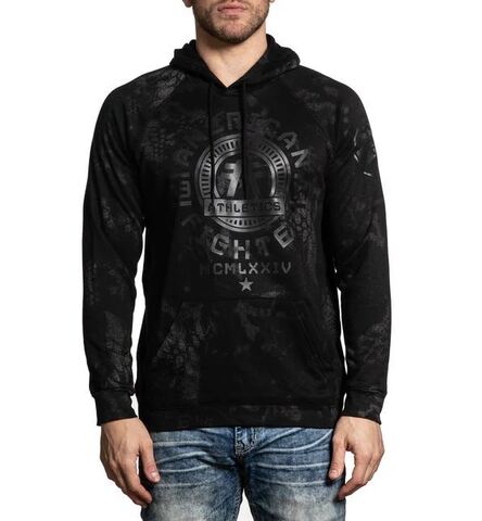 American Fighter | Худи мужское PARK RIDGE BLACK FM7223 от Affliction перед на модели