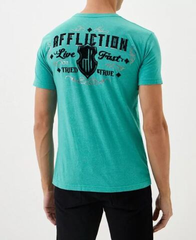 Affliction | Футболка мужская CODE OF HONOR A25097 сзади