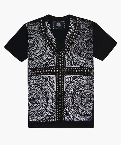 The Saints Sinphony | Футболка мужская EMBELLISHED YEN SYMBOL Silver TS3001 перед
