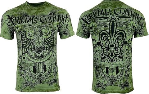 Xtreme Couture | Футболка мужская Patron Grass Green X1484 от Affliction спереди и сзади