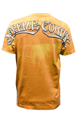 Xtreme Couture | Футболка мужская DEALER ORANGE X731 от Affliction оранжевого цвета спина