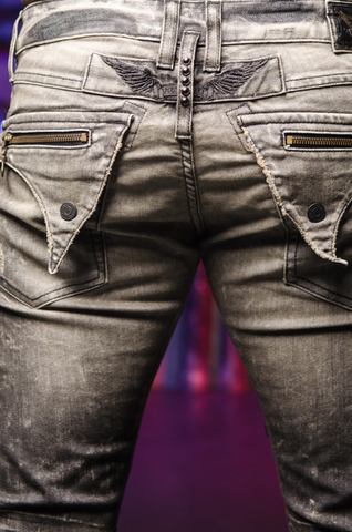 Robin's Jean | Джинсы мужские 5D DRK BROKEN B50446-GR101 задние карманы
