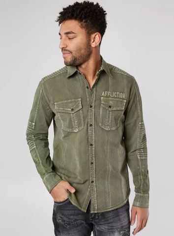 Affliction | Рубашка мужская Black Premium Crusade 110WV768 перед