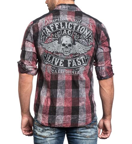 Affliction | Рубашка мужская NIGHT RIDE 110WV478 спина