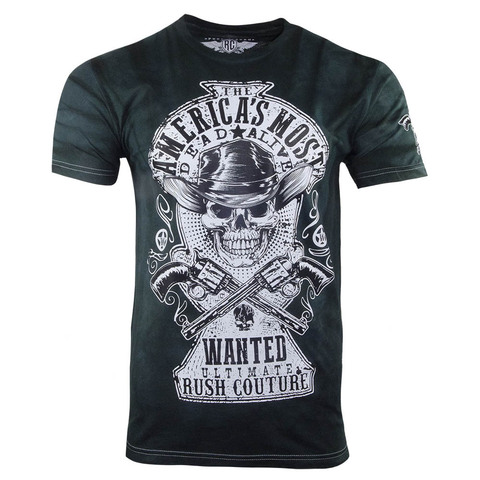 Футболка COWBOY AMERICA'S MOST WANTED Vintage Hunter Green Rush Couture. Made in USA