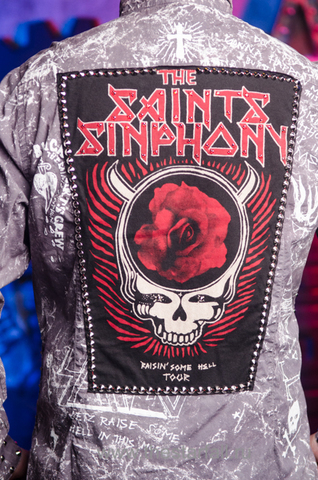 The Saints Sinphony | Рубашка мужская TS2851 принт на спине череп и роза