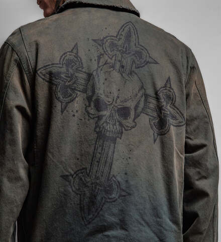 Affliction | Куртка мужская Cross Zip Jacket 110OW455 принт сзади