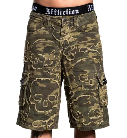 Шорты Wide Leg Skull Camo Short Affliction
