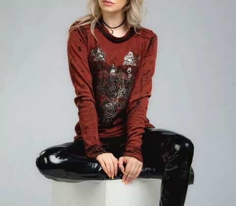 Affliction | Пуловер двусторонний женский SECRET GARDEN AW26204 перед