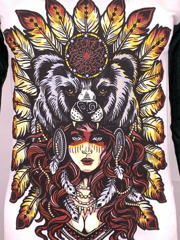 Secret Artist | Реглан женский Native Bear SW366 от Affliction принт спереди