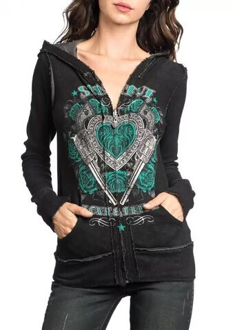 Sinful | Худи двустороннее женское LOVE BANDIT S3291 от Affliction обратная сторона перед