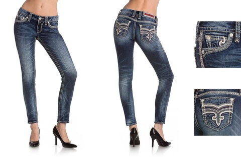 Rock Revival | Джинсы женские BRAYLEE S205 SKINNY JEAN RP2593S205 перед сзади и детали