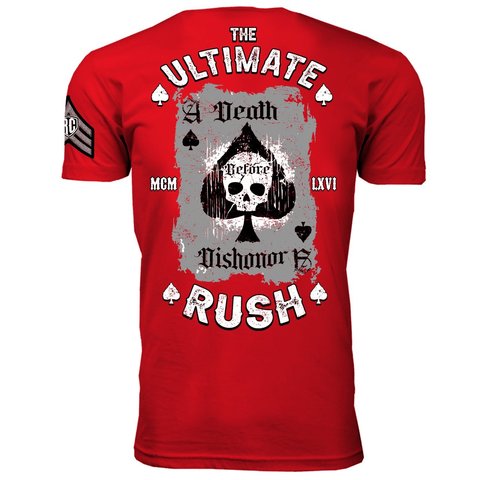 Rush Couture | Футболка мужская DEATH BEFORE DISHONOR SILVER MEN RC121 с картой спина