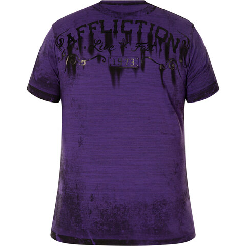 Affliction | Футболка мужская IRON GREASE ARCTIC PURPLE A24270 спина