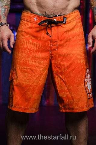 Affliction | Шорты мужские Break Boardshort Orange 101BS044 перед