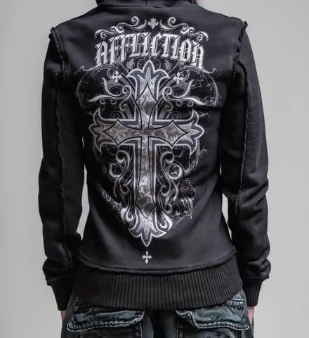 Affliction | Худи женское Jasmine LS Zip Hood AW28635 сзади