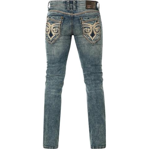 Affliction | Джинсы мужские Gage Peak Groves 110SK092 сзади