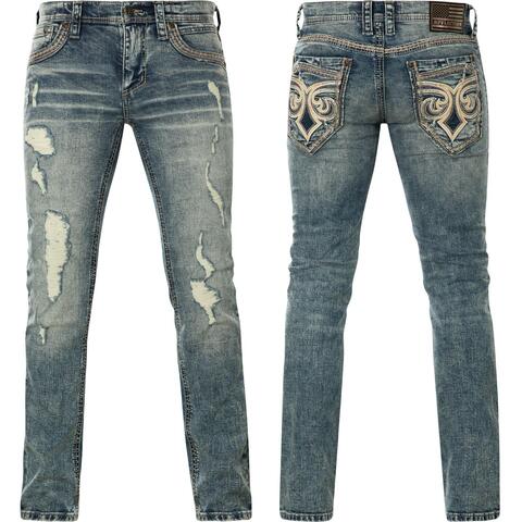 Affliction | Джинсы мужские Gage Peak Groves 110SK092 перед и сзади