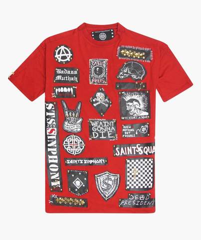 Футболка PUNK PATCHES RED TEE The Saints Sinphony