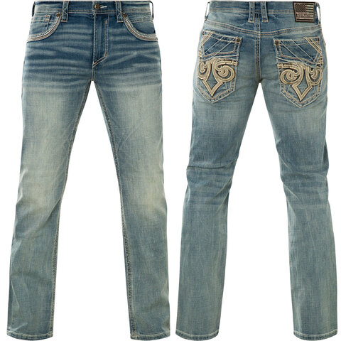 Affliction | Джинсы мужские Ace Fleur Harrington 110SS241 перед и сзади