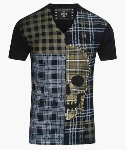 The Saints Sinphony | Футболка мужская MIXED MEDIA SKULL BLK GOLD TS3149 перед