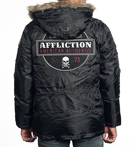 Affliction | Куртка мужская пуховик Alter Ego Jacket 110OW036 спина