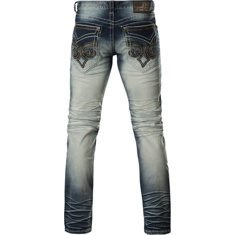Affliction | Джинсы мужские GAGE FLEUR MAYHEM 110SK066 с карманами клапанами сзади
