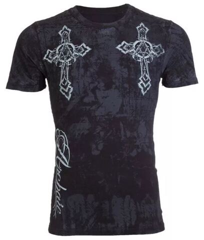 Archaic | Футболка мужская STONE RANGER Black Grey AM1825BLG от Affliction перед