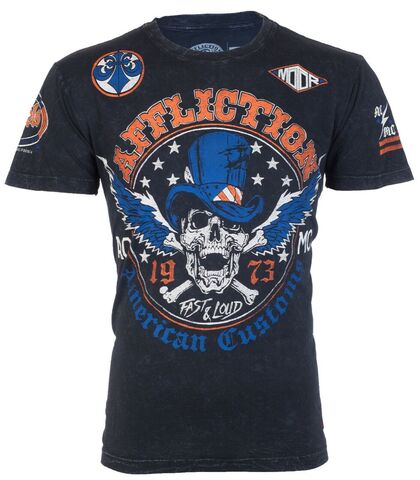 Affliction | Футболка мужская STRAIGHT SIX A8373 перед