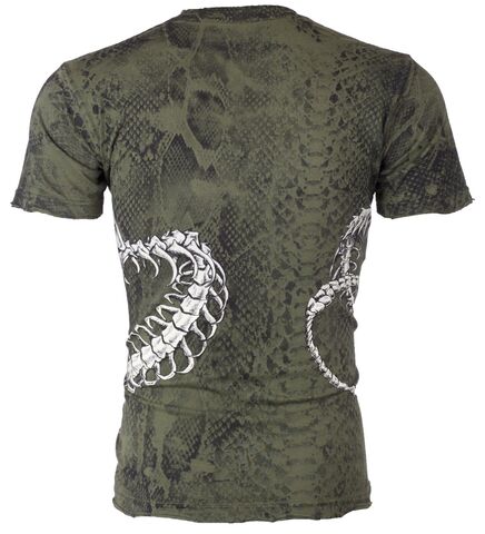 Affliction | Футболка мужская SKELETAL Green A376 спина