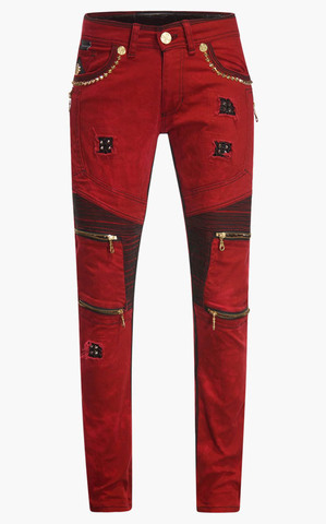 The Saints Sinphony | Джинсы мужские HEXAGRAM RED AND GOLD BIKER JEAN TSG307 перед