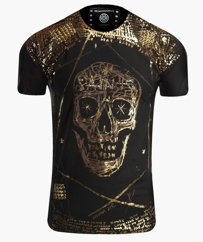 The Saints Sinphony | Футболка мужская HANDDRAWN SKULL SPIKE PATCHWORK TS2704 перед